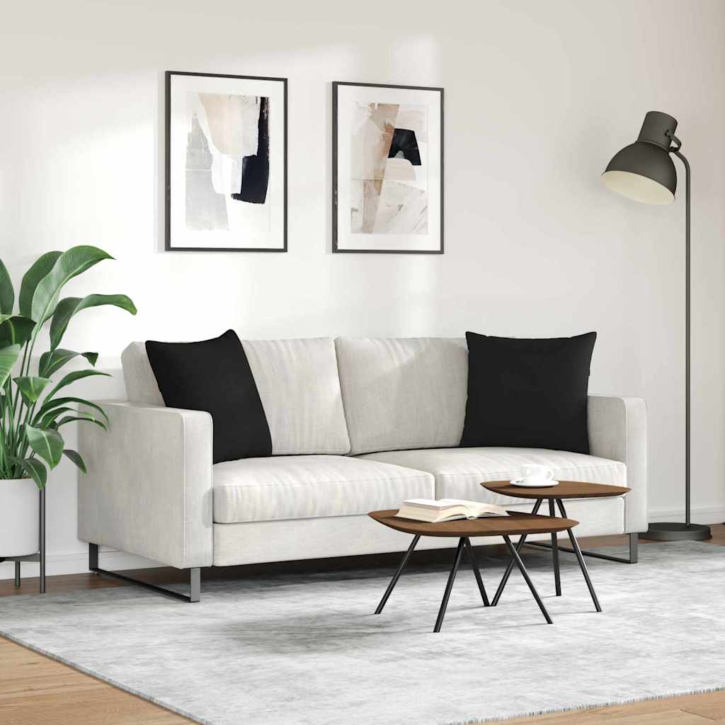 Sofakissen 2 Stück Schwarz 50 x 50 cm Stoff