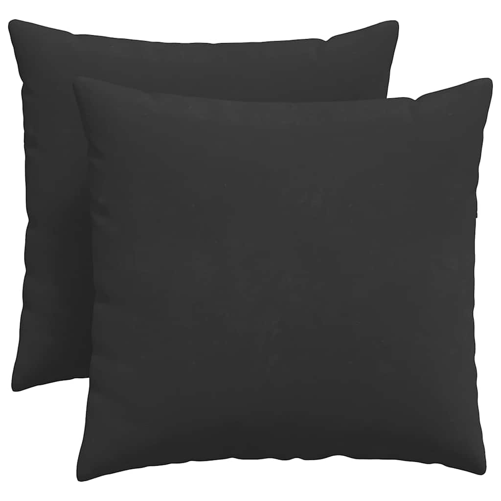 Sofakissen 2 Stück Schwarz 50 x 50 cm Stoff