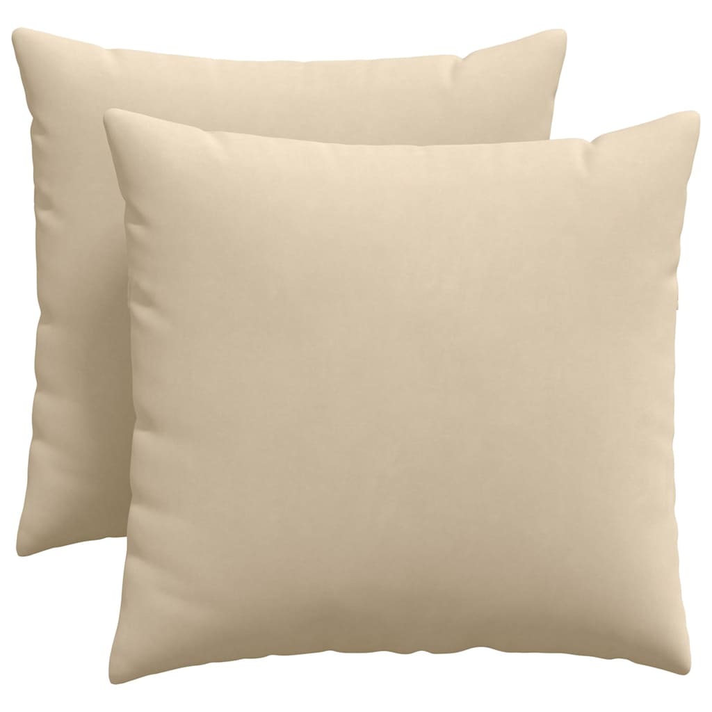 Sofakissen 2 Stück Creme 50 x 50 cm Stoff