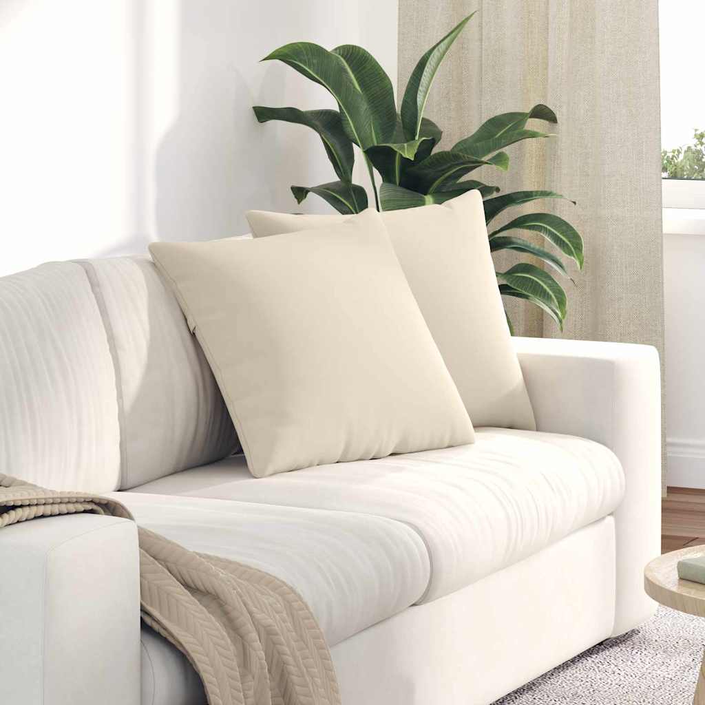 Sofakissen 2 Stück Beige 50 x 50 cm Stoff