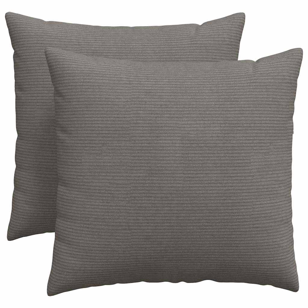 Sofakissen 2 Stück Hellgrau 50 x 50 cm Cordstoff