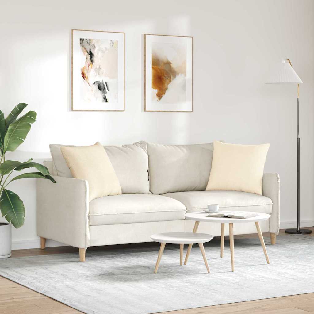 Sofakissen 2 Stück Creme 50 x 50 cm Cordstoff
