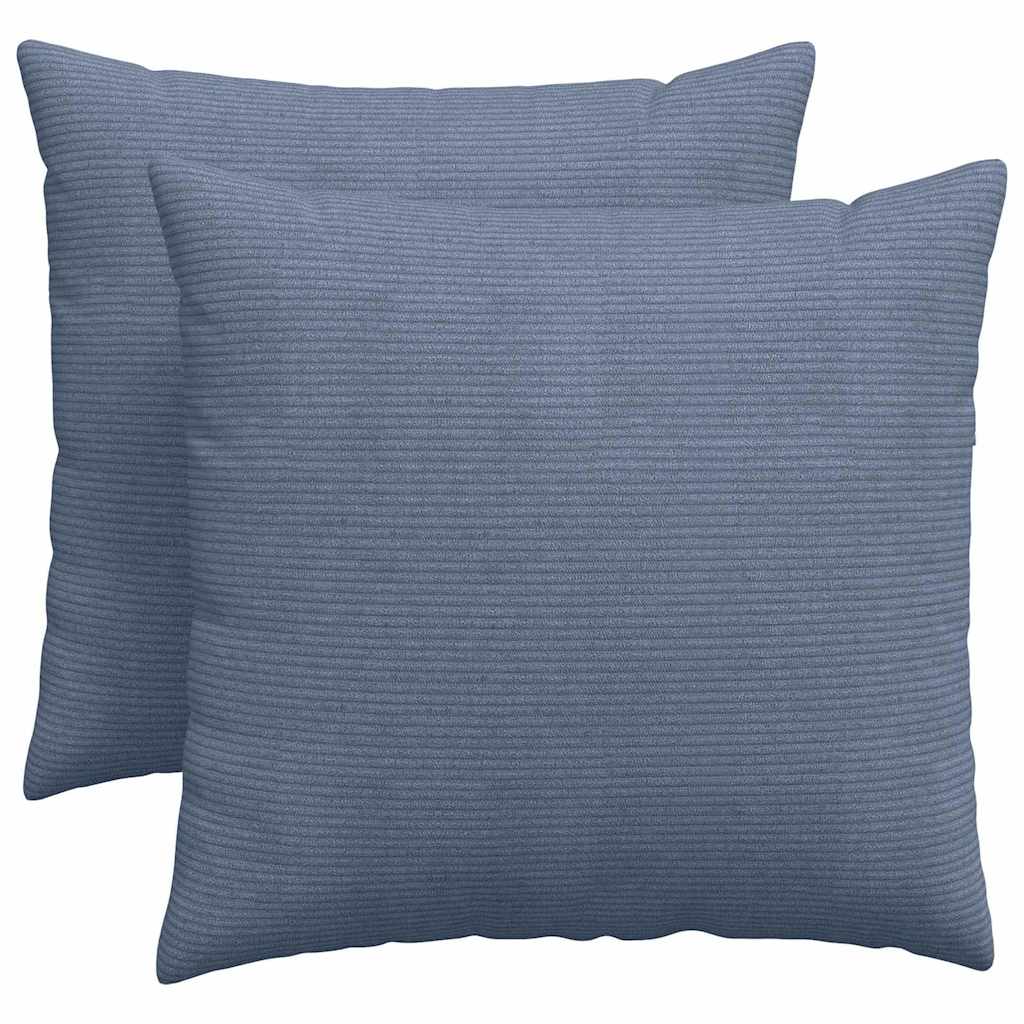 Sofakissen 2 Stück Blau 50 x 50 cm Cordstoff