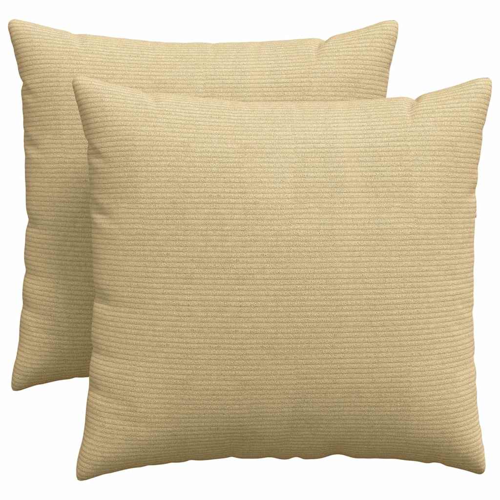 Sofakissen 2 Stück Grau-Grün 50 x 50 cm Cordstoff