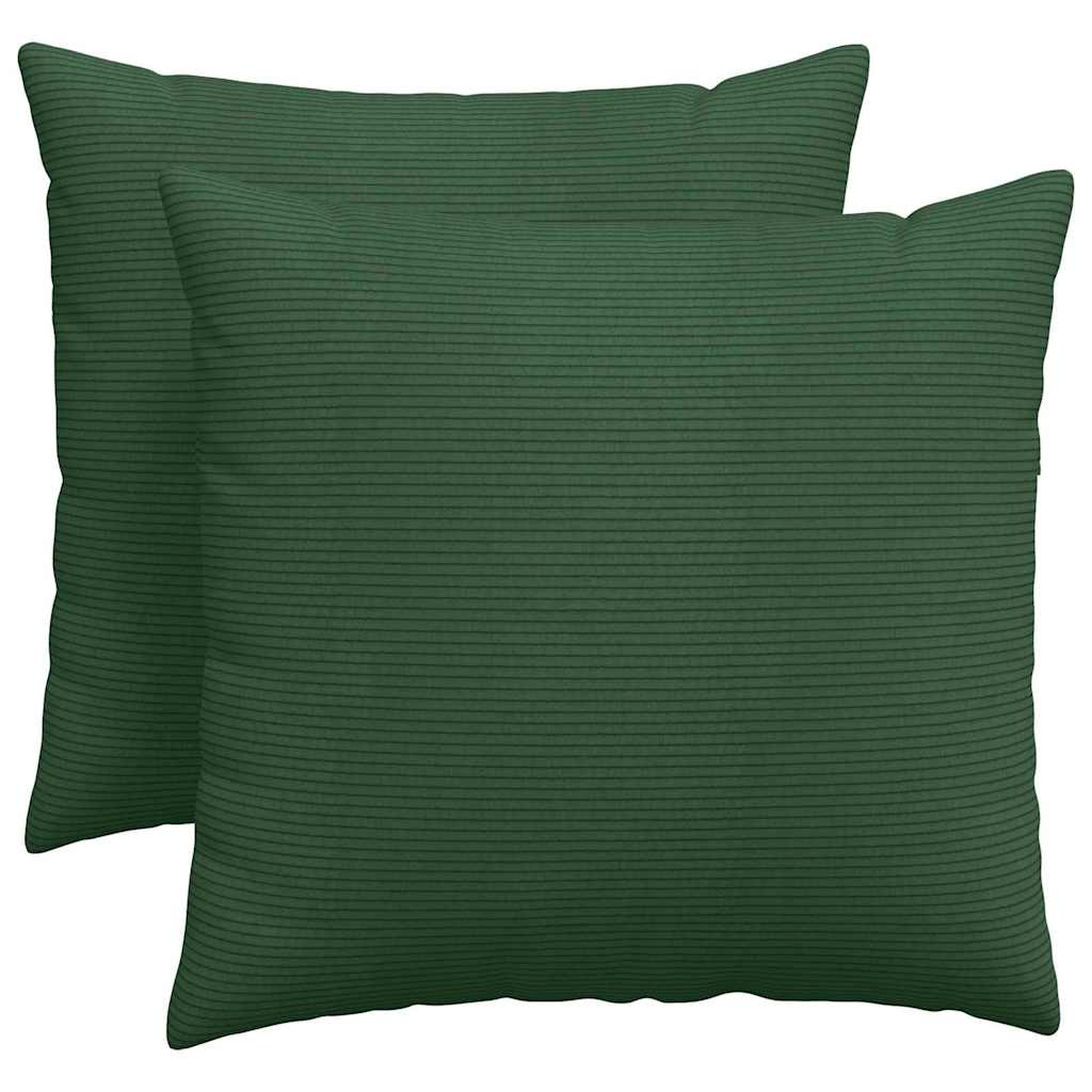Sofakissen 2 Stück Dunkelgrün 50 x 50 cm Cordstoff