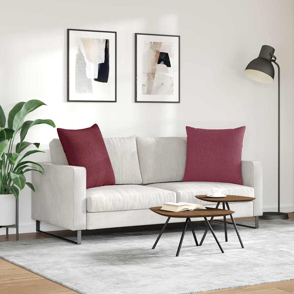 Sofakissen 2 pcs Weinrot 60 x 60 cm Stoff