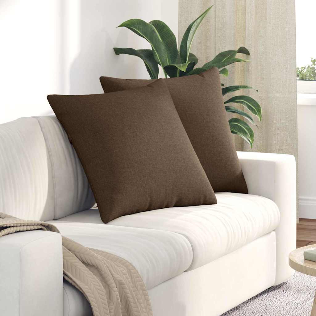 Sofakissen 2 pcs Braun 60 x 60 cm Stoff