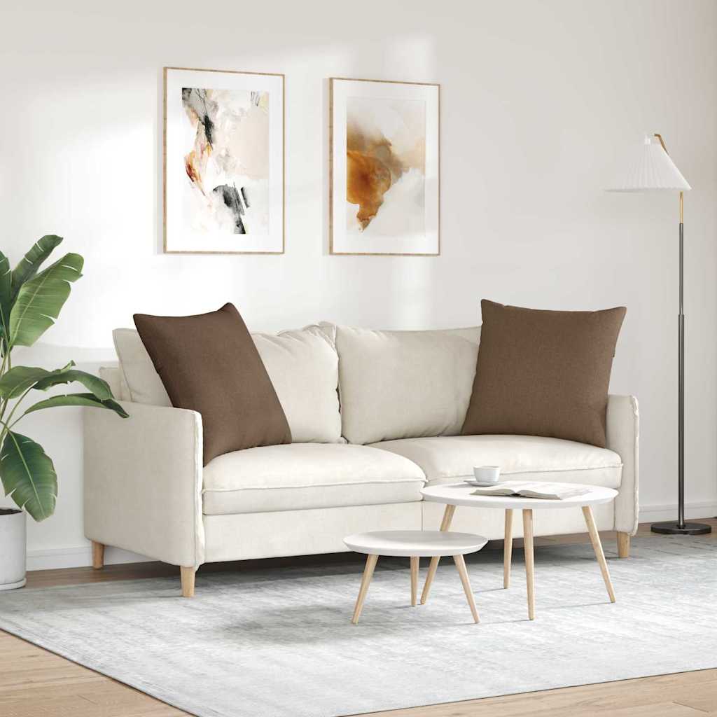 Sofakissen 2 pcs Braun 60 x 60 cm Stoff