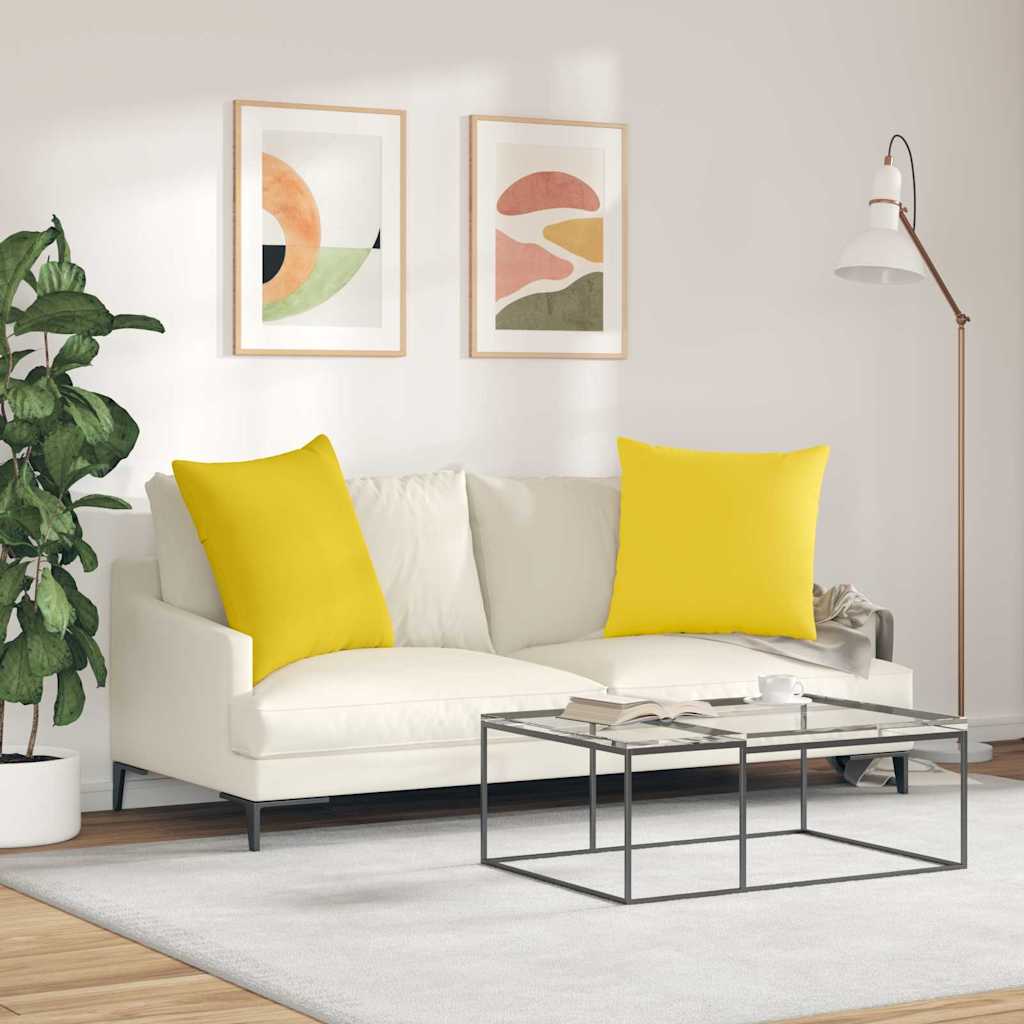 Sofakissen 2 pcs Helles Gelb 60 x 60 cm Stoff