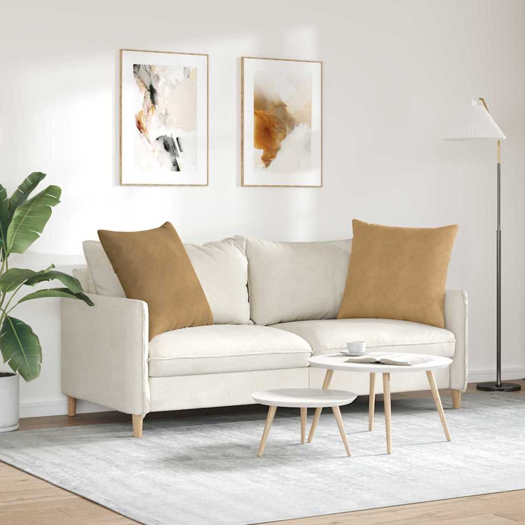 Sofakissen 2 Stück Braun 60 x 60 cm Cordstoff