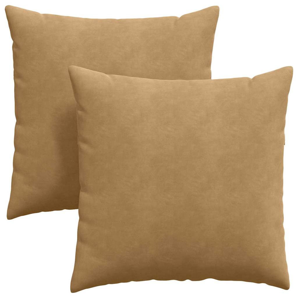 Sofakissen 2 Stück Braun 60 x 60 cm Cordstoff