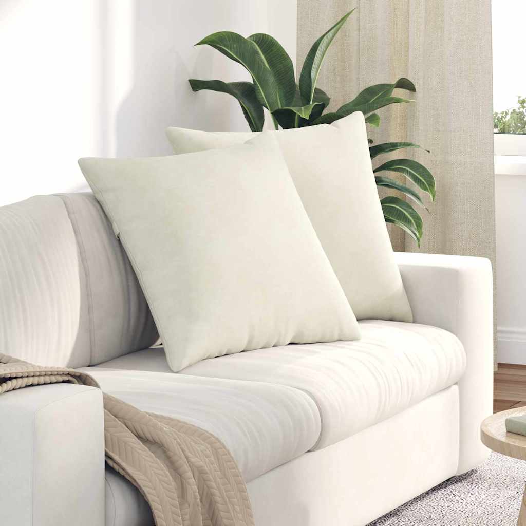 Sofakissen 2 Stück Creme 60 x 60 cm Cordstoff