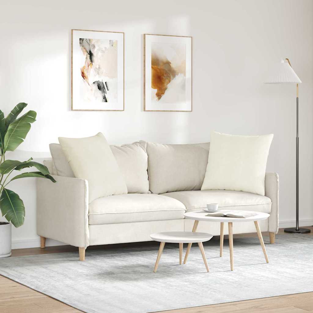 Sofakissen 2 Stück Creme 60 x 60 cm Cordstoff