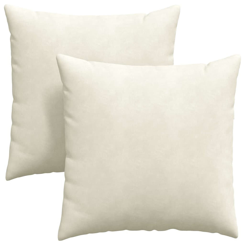 Sofakissen 2 Stück Creme 60 x 60 cm Cordstoff