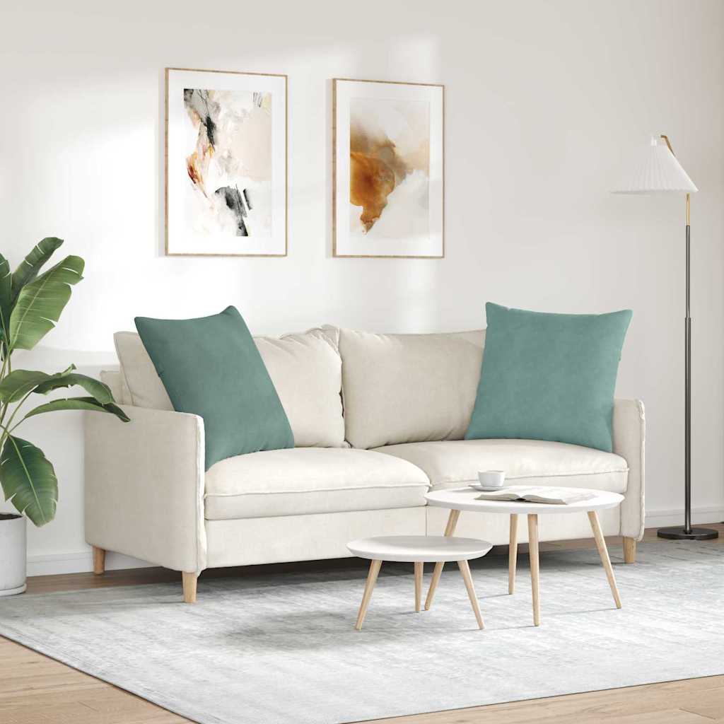 Sofakissen 2 Stück Meergrün 60 x 60 cm Cordstoff