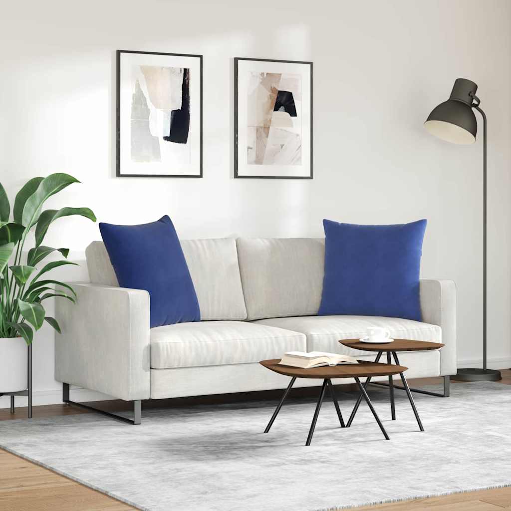 Sofakissen 2 Stück Polizeiblau 60 x 60 cm Cordstoff
