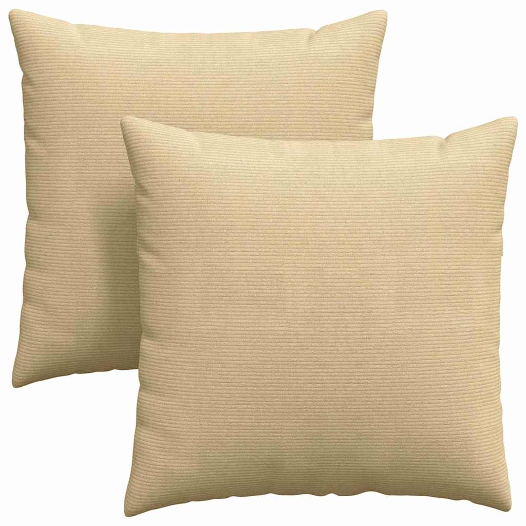 Sofakissen 2 Stück Grau-Grün 60 x 60 cm Cordstoff