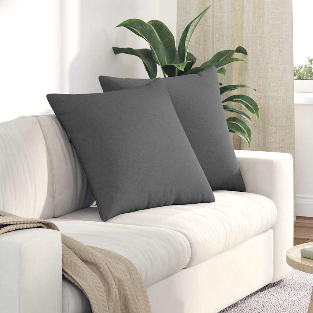 Sofakissen 2 pcs Dunkelgrau 80 x 80 cm Stoff