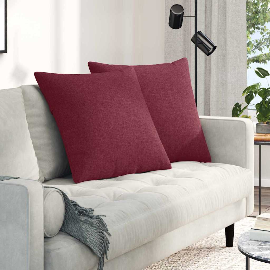 Sofakissen 2 pcs Weinrot 80 x 80 cm Stoff