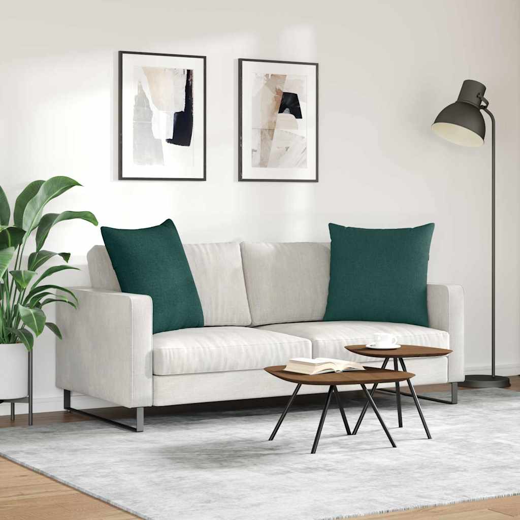 Sofakissen 2 pcs Dunkelgrün 80 x 80 cm Stoff