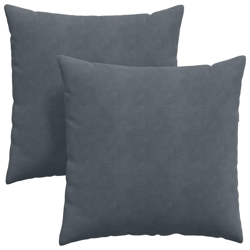 Sofakissen 2 Stück Dunkelgrau 80 x 80 cm Cordstoff