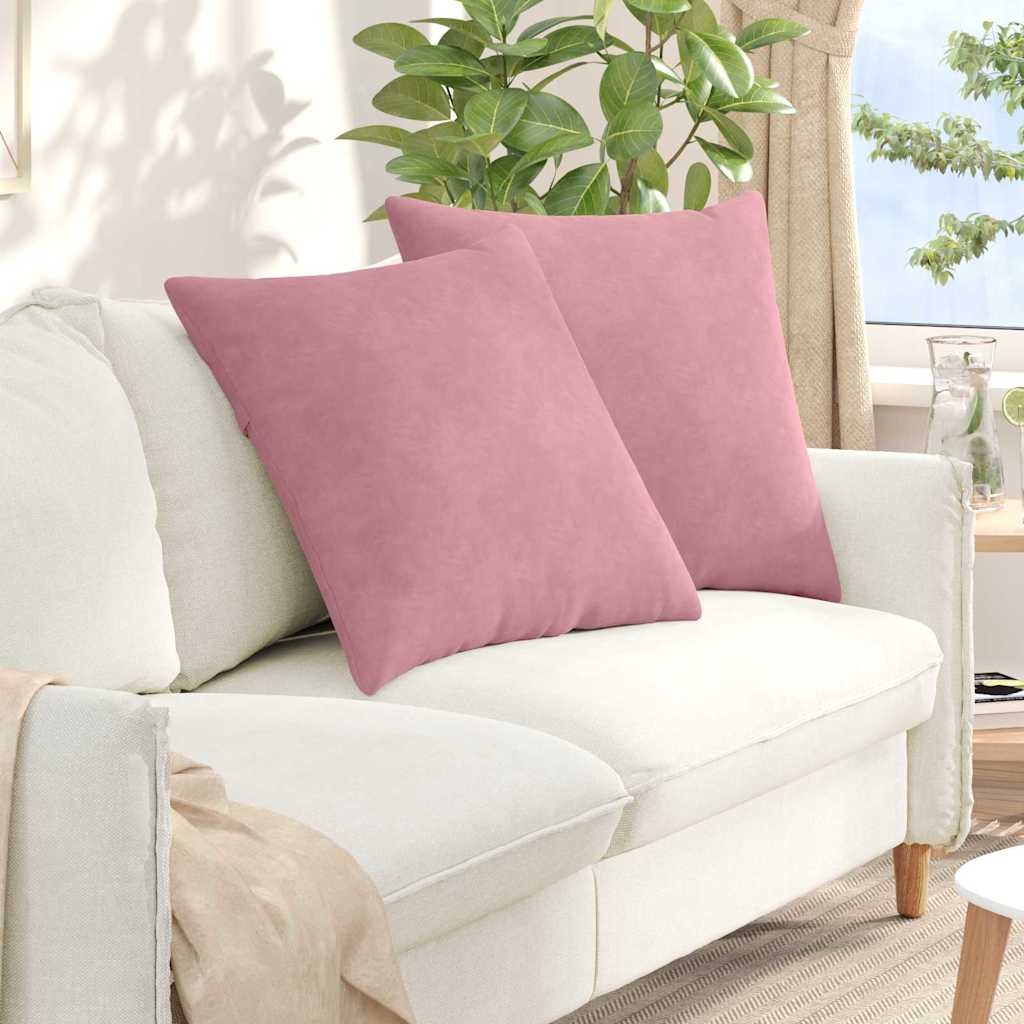 Sofakissen 2 Stück Rosa 80 x 80 cm Cordstoff