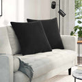 Sofakissen 2 Stück Schwarz 80 x 80 cm Cordstoff
