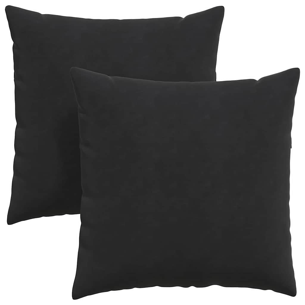 Sofakissen 2 Stück Schwarz 80 x 80 cm Cordstoff
