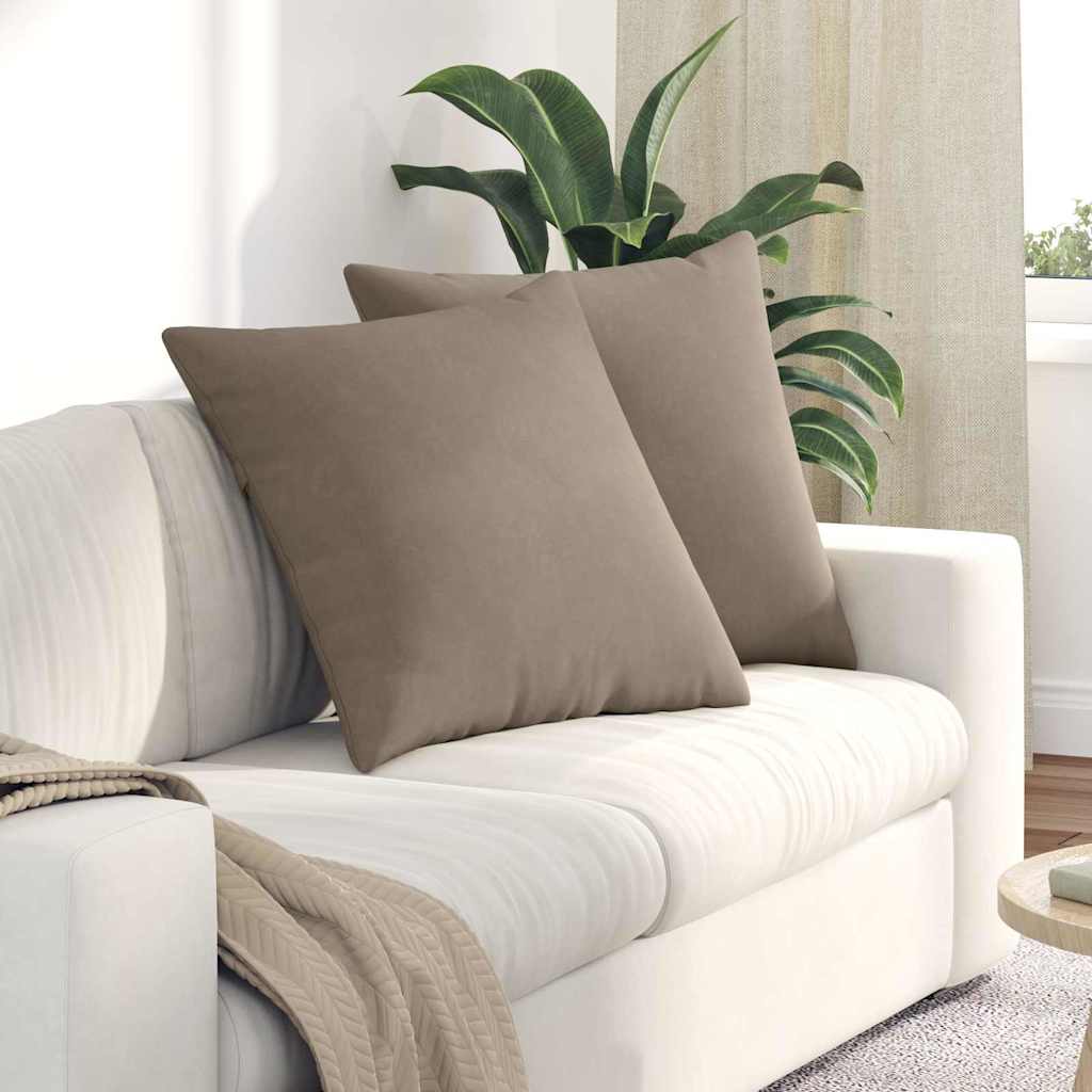 Sofakissen 2 Stück Taupe 80 x 80 cm Stoff