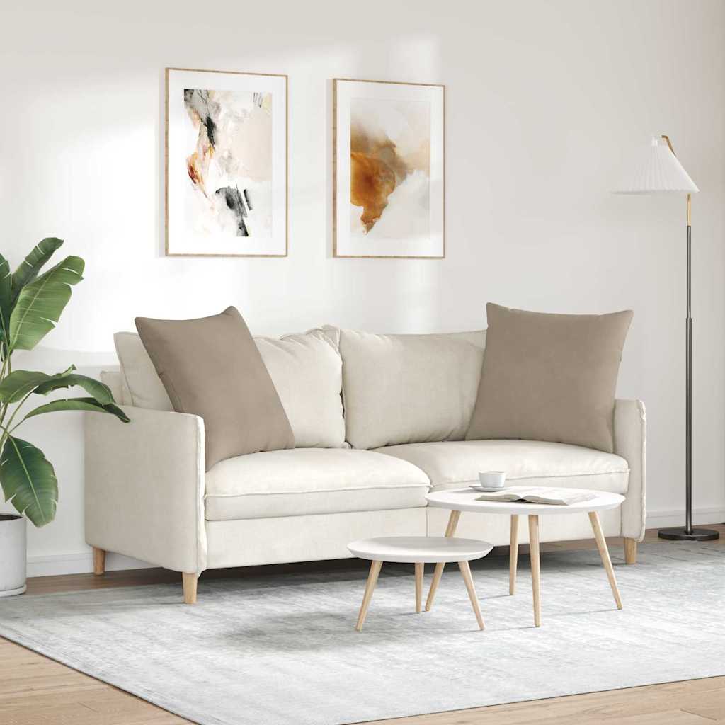 Sofakissen 2 Stück Taupe 80 x 80 cm Stoff