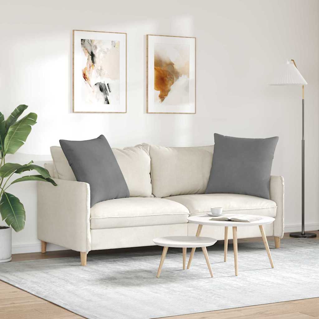 Sofakissen 2 Stück Dunkelgrau 80 x 80 cm Stoff