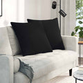 Sofakissen 2 Stück Schwarz 80 x 80 cm Stoff