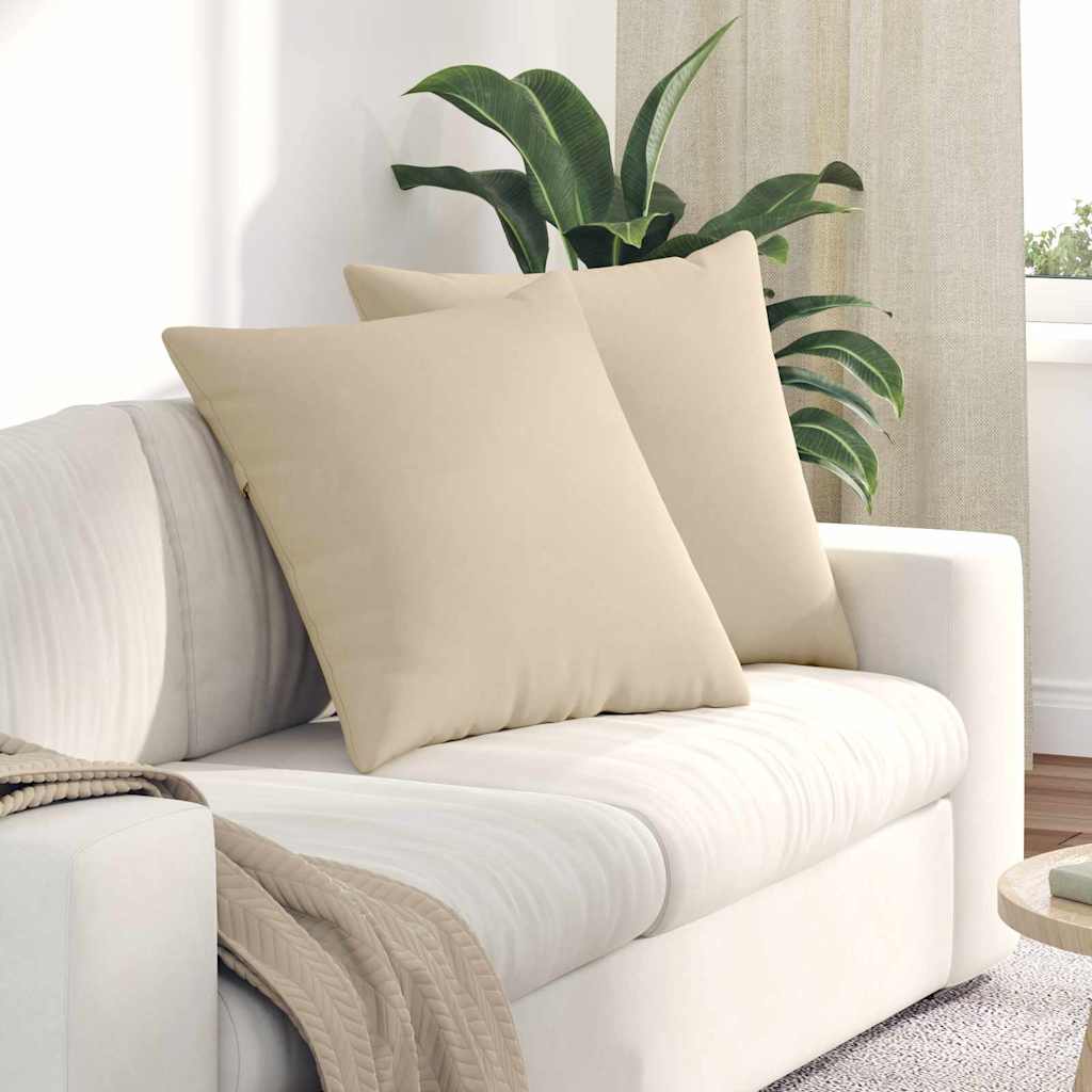 Sofakissen 2 Stück Creme 80 x 80 cm Stoff