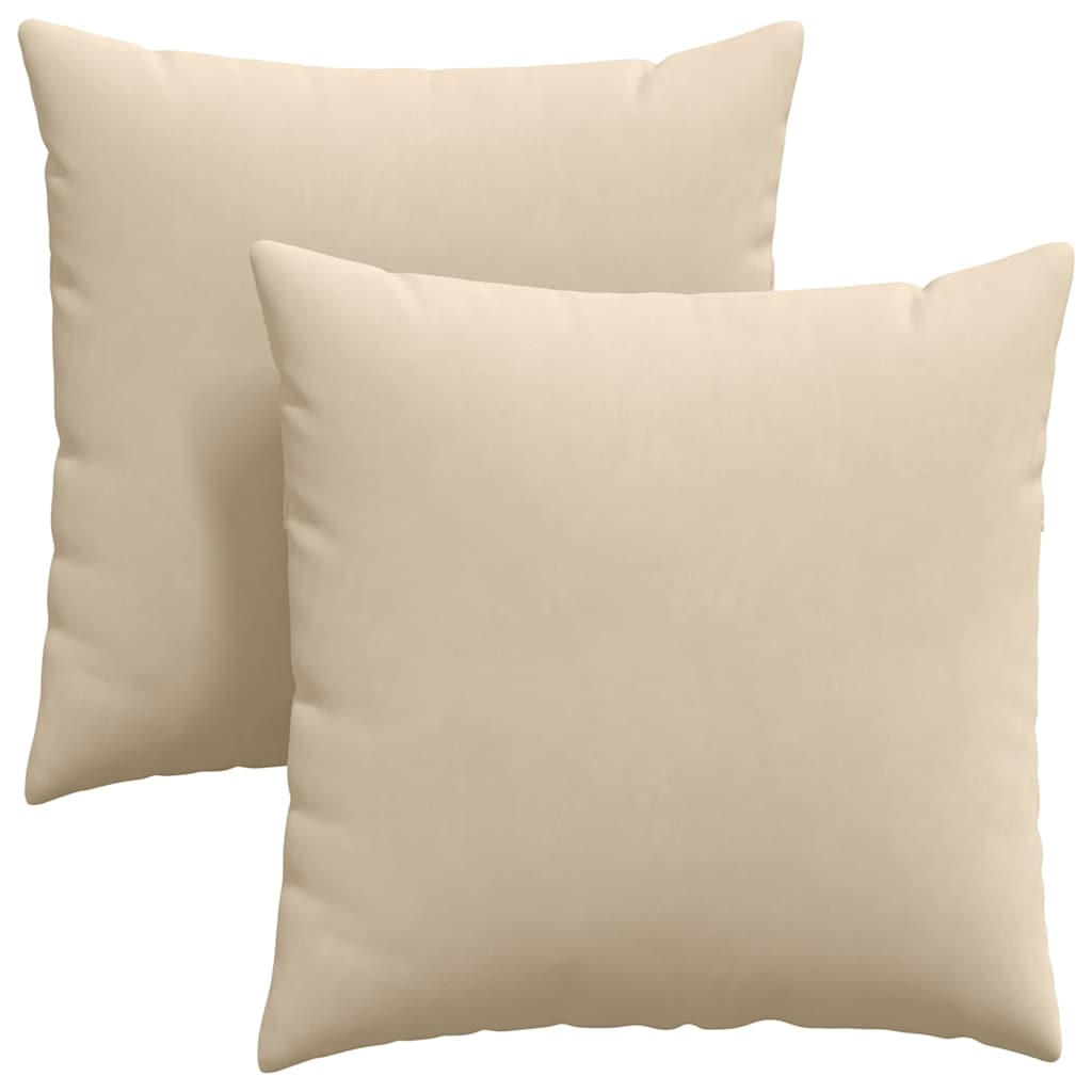 Sofakissen 2 Stück Creme 80 x 80 cm Stoff