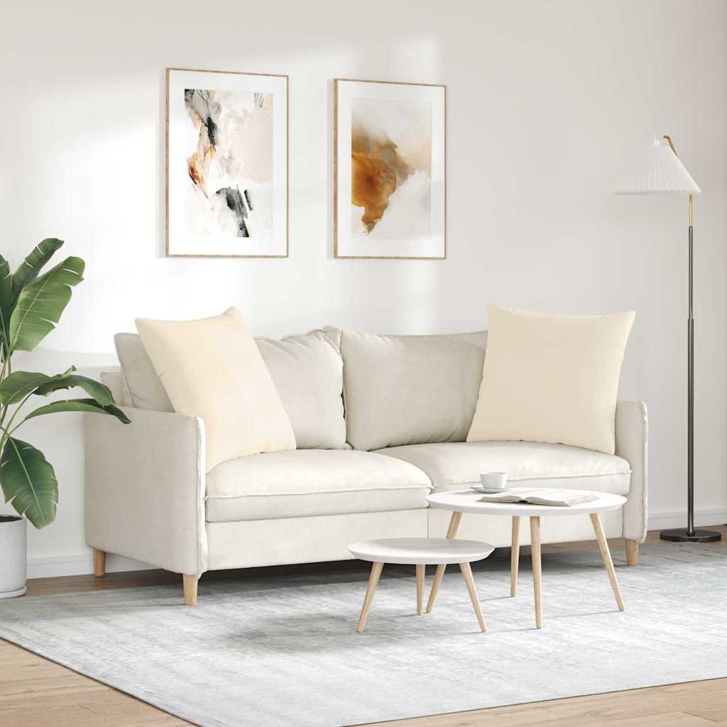 Sofakissen 2 Stück Beige 80 x 80 cm Stoff
