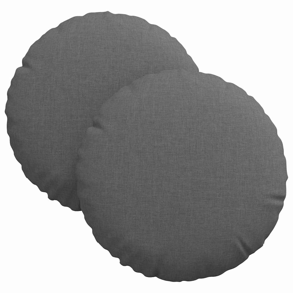 Sitzkissen 2 pcs Dunkelgrau Ø30 x 13 cm Stoff