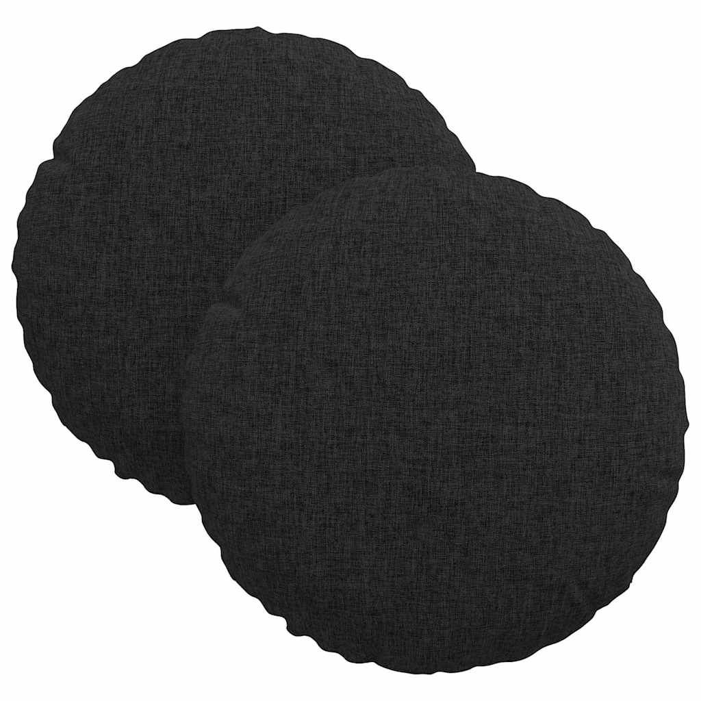 Sitzkissen 2 pcs Schwarz Ø30 x 13 cm Stoff