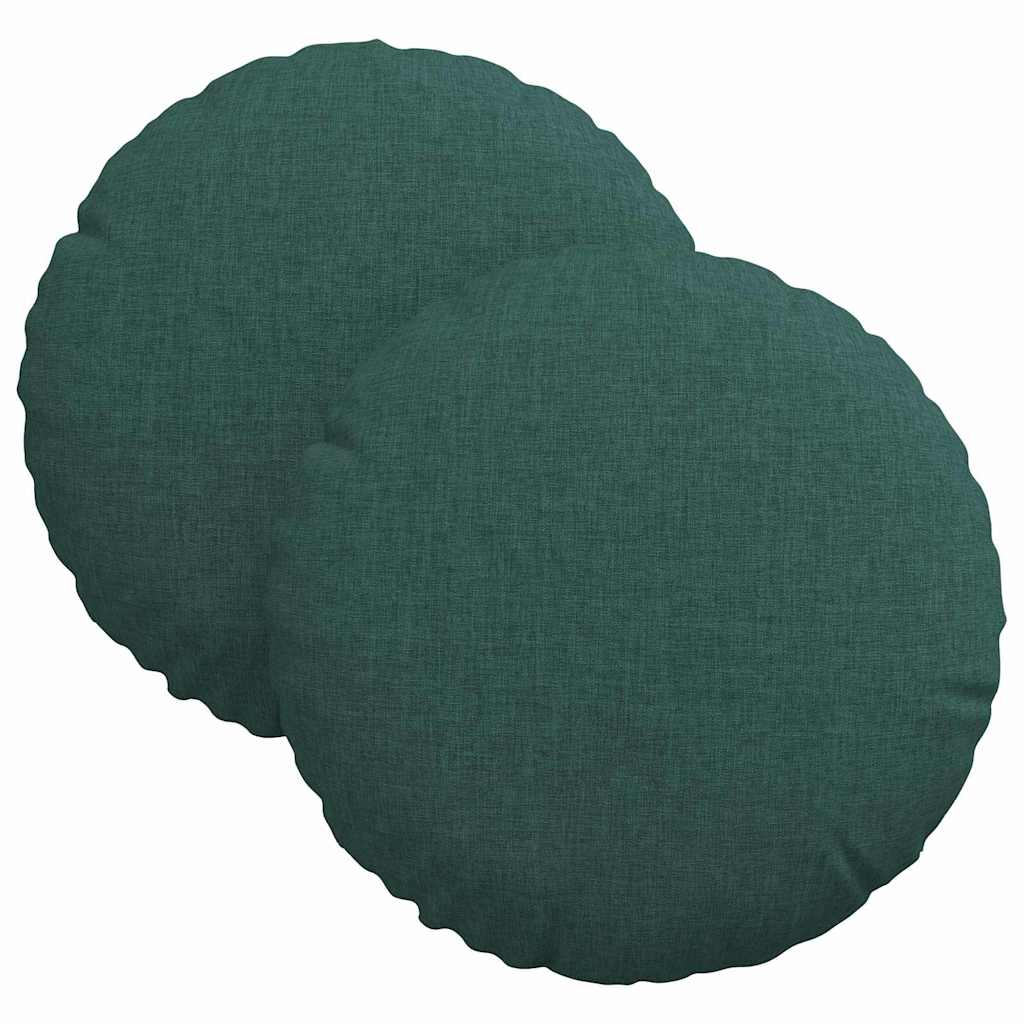 Sitzkissen 2 pcs Dunkelgrün Ø30 x 13 cm Stoff
