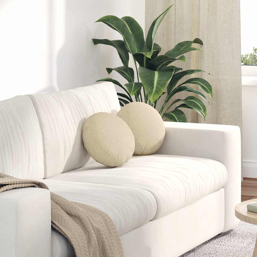 Sitzkissen 2 pcs Creme Ø30 x 13 cm Stoff