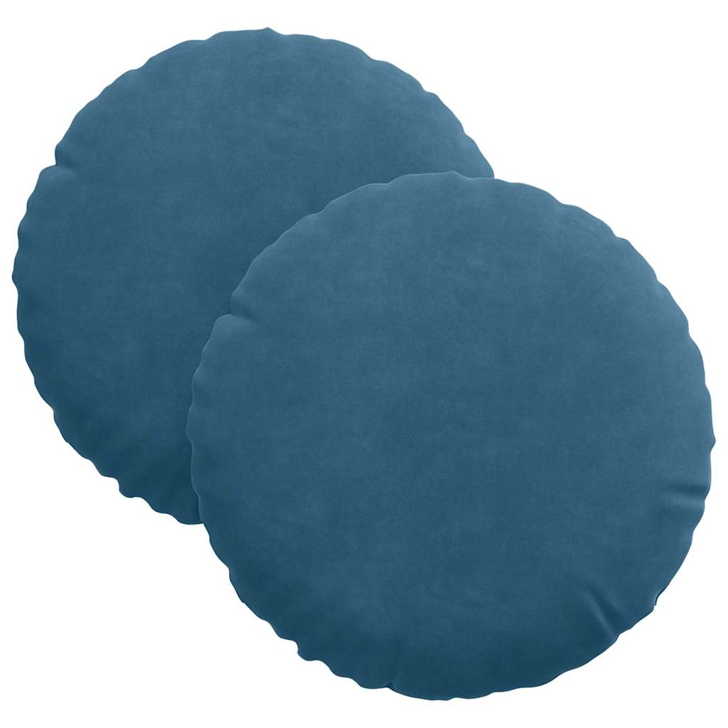 Sitzkissen 2 pcs Blau Ø30 x 13 cm Samt