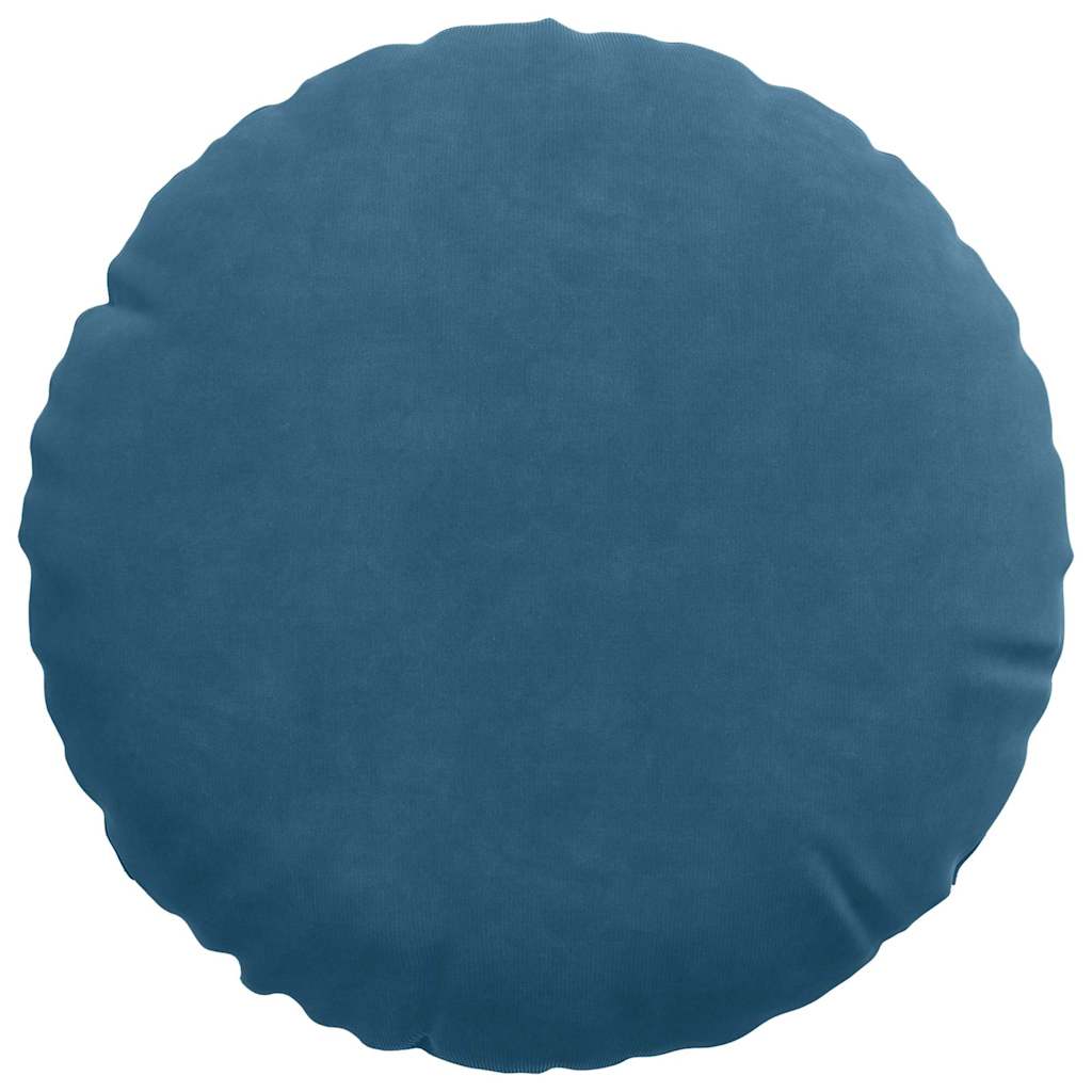Sitzkissen 2 pcs Blau Ø30 x 13 cm Samt