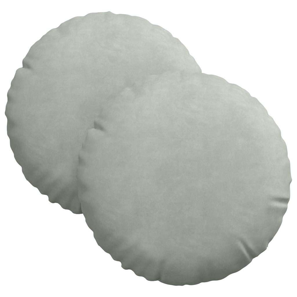 Sitzkissen 2 pcs Hellgrau Ø30 x 13 cm Samt