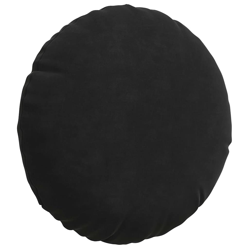 Sitzkissen 2 pcs Schwarz Ø30 x 13 cm Samt
