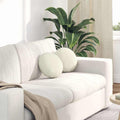 Sitzkissen 2 pcs Creme Ø30 x 13 cm Samt