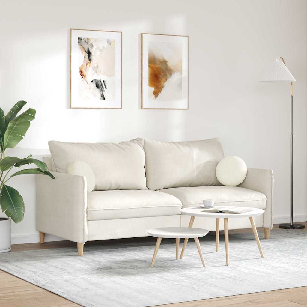 Sitzkissen 2 pcs Creme Ø30 x 13 cm Samt