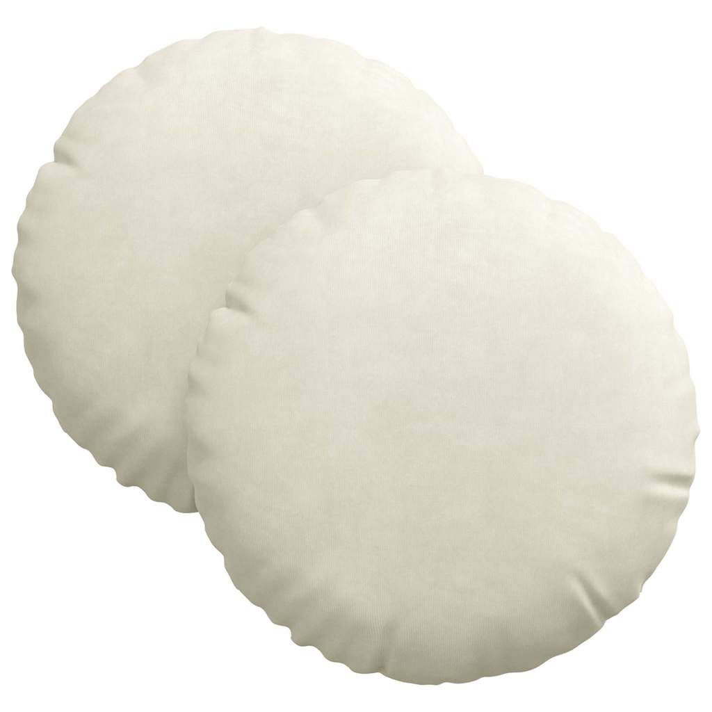 Sitzkissen 2 pcs Creme Ø30 x 13 cm Samt
