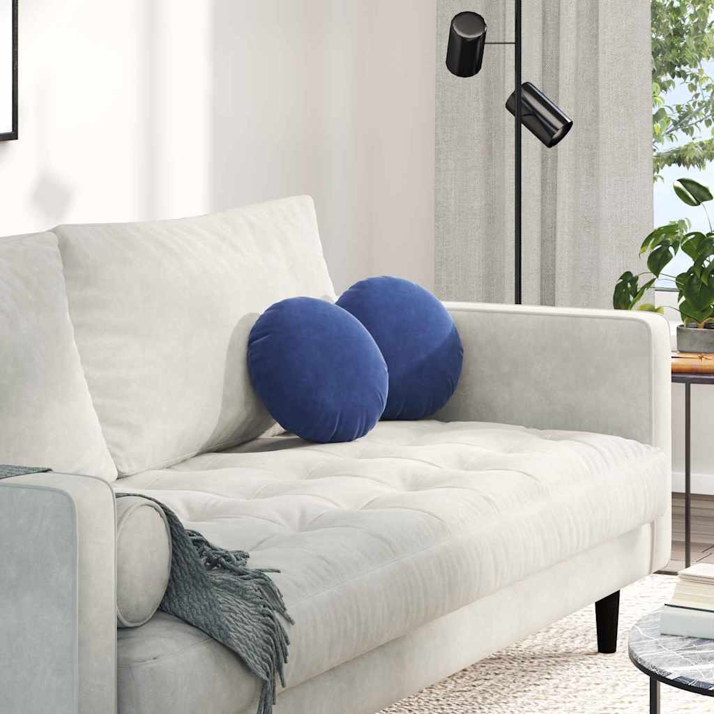 Sitzkissen 2 pcs Polizeiblau Ø30 x 13 cm Samt