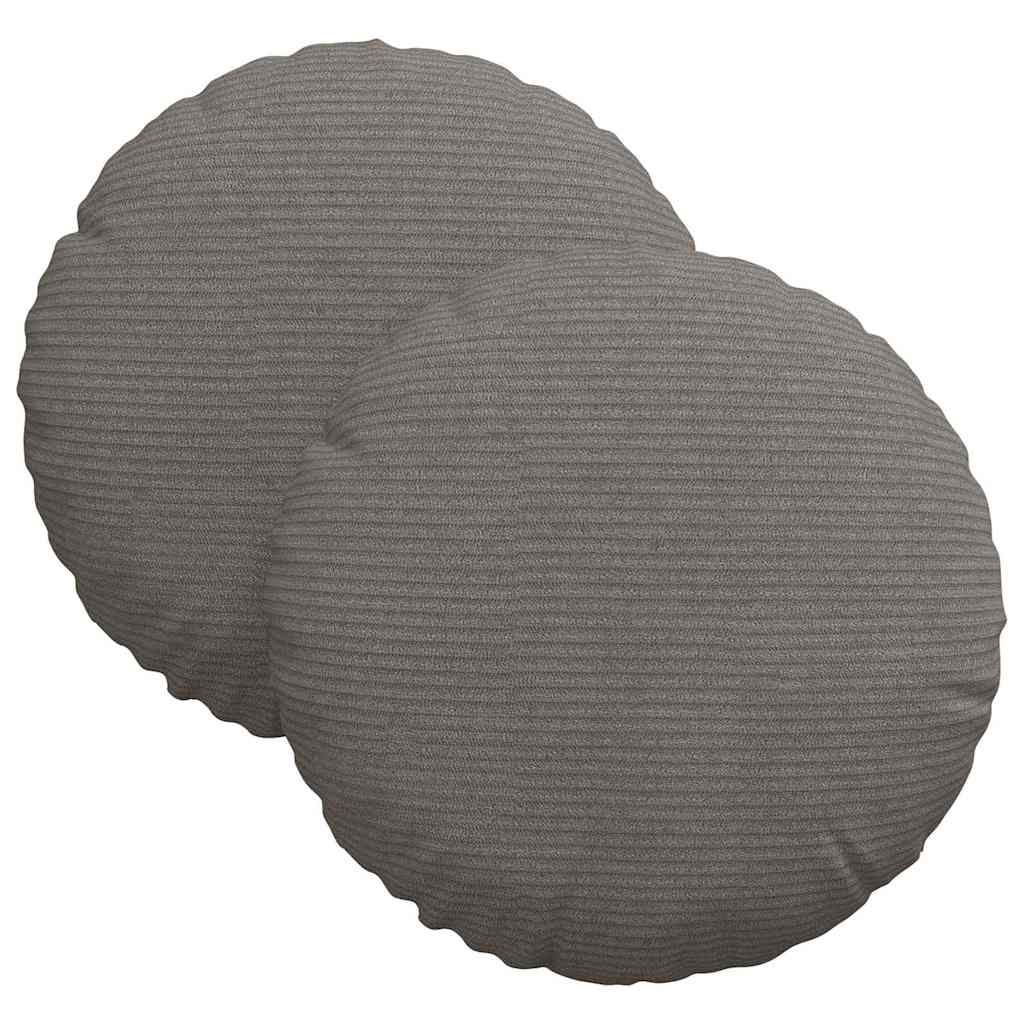 Sitzkissen 2 pcs Hellgrau Ø30 x 13 cm Cordstoff