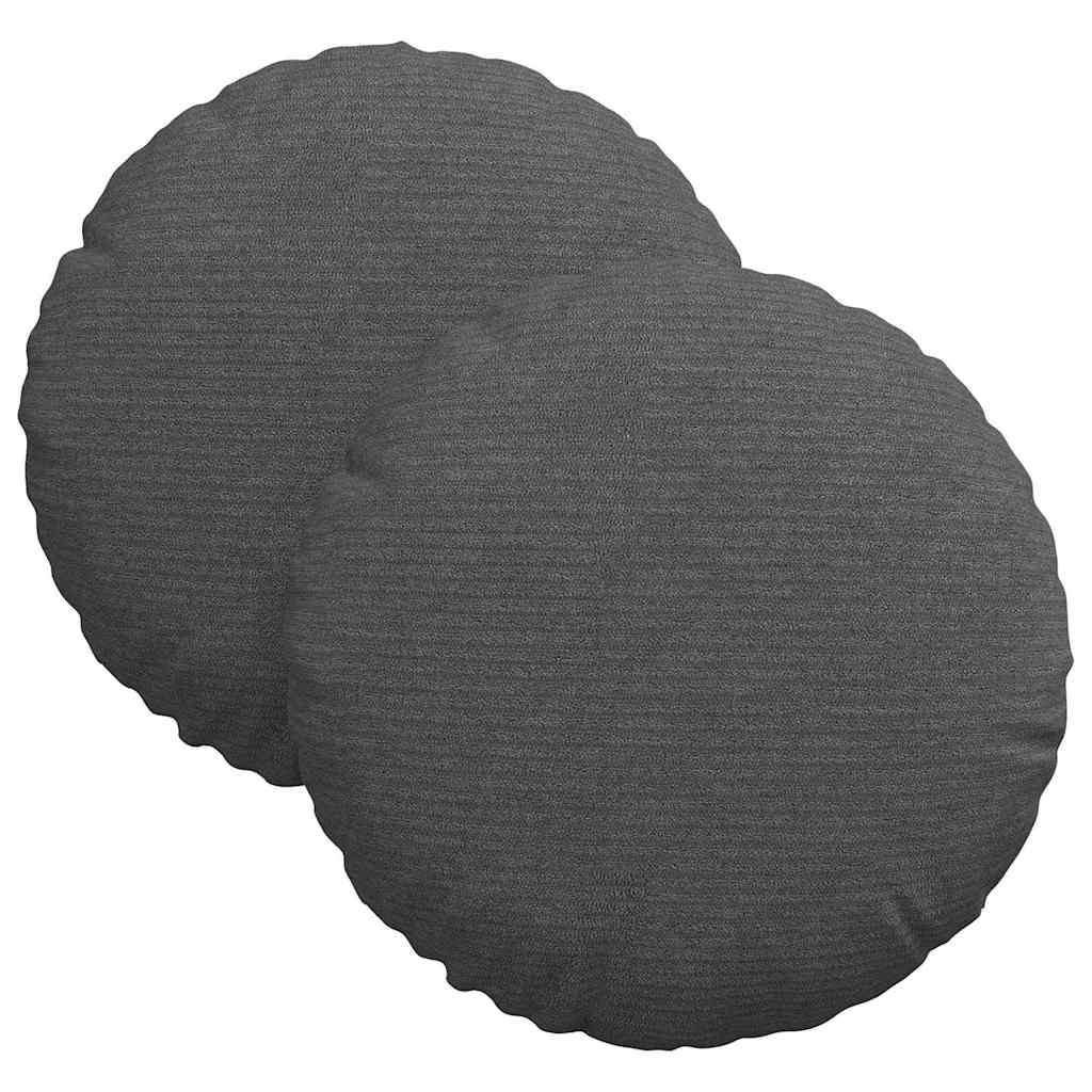 Sitzkissen 2 pcs Dunkelgrau Ø30 x 13 cm Cordstoff