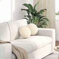 Sitzkissen 2 pcs Creme Ø30 x 13 cm Cordstoff